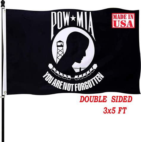mia pow flag 3x5 double sided outdoor pow mia flags heavy duty 210d nylon powmia