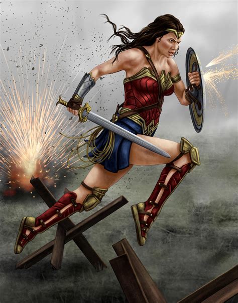 Wonder Woman Battle By Dragynsart On Deviantart