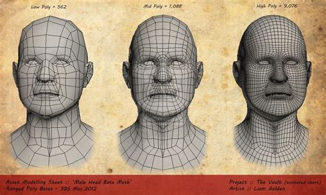 Male Head Bases Low Mid N High Poly By LBG44 On DeviantArt