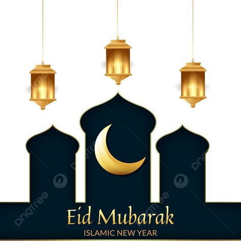 Eid Mubarak Clipart Png Images Eid Mubarak Design Moon And Lamps