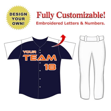 Custom Baseball Uniforms Package 3 Custom Baseball Jersey