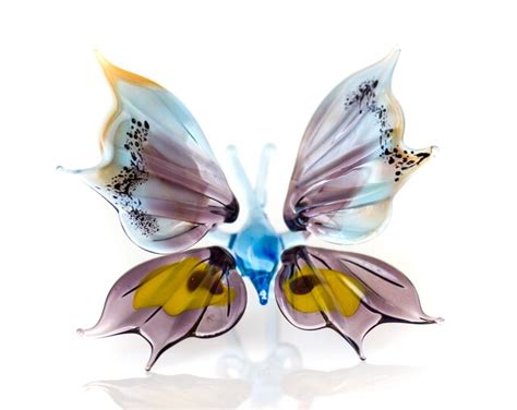 Middle Glass Butterfly Figurine Blown Glass Insect Figurine Etsy