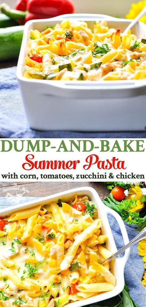 Healthy dump and bake recipes. Dump and Bake Summer Pasta with Corn, Zucchini, Tomatoes ...
