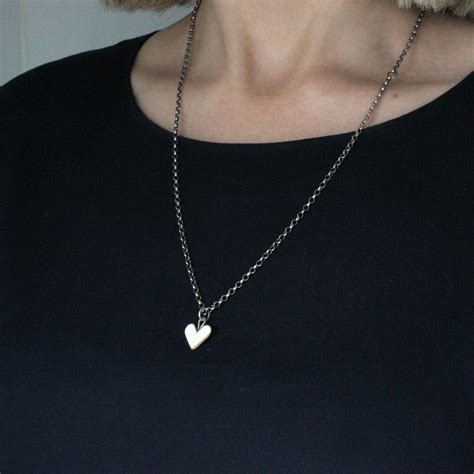White Enamel Heart Necklaces Pendants By Zsuzsi Morrison