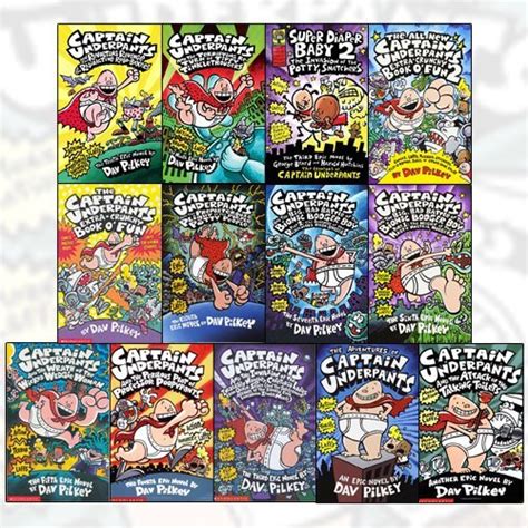 Captain Underpants Collection 13 Books Bundle By Dav Pilkey By Dav