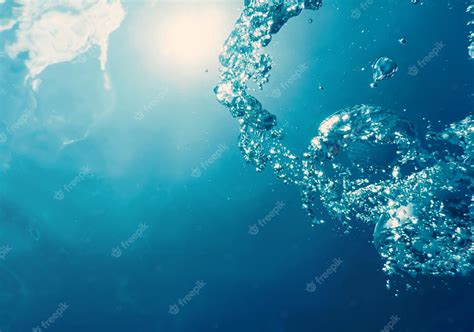 Premium Photo Underwater Bubbles With Sunlight Underwater Background