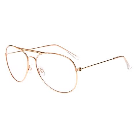 Rose Gold Metal Aviator Glasses Claire S Us
