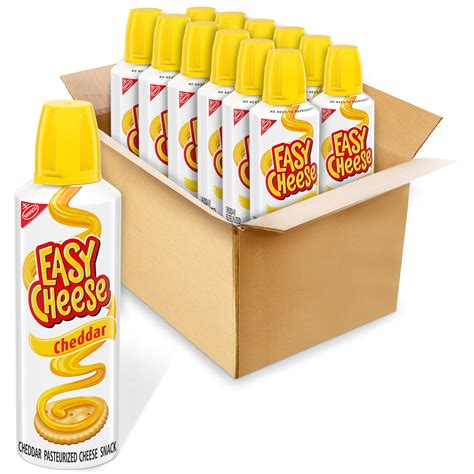 Buy Easy Cheese Cheddar Cheese Snack 8 Oz Cans Pack Of 12 Online At