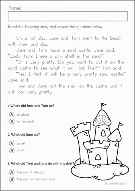 1st Grade Reading Comprehension Worksheets Multiple Choice Db Excelcom