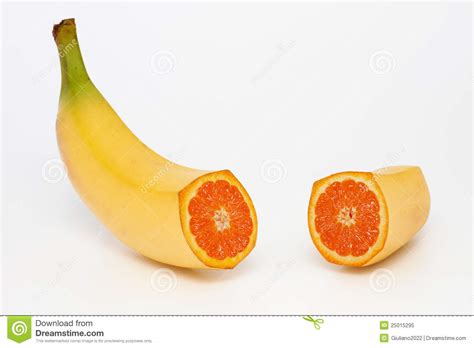Banana Containing An Orange Stock Image Image Of Health Orange 25015295