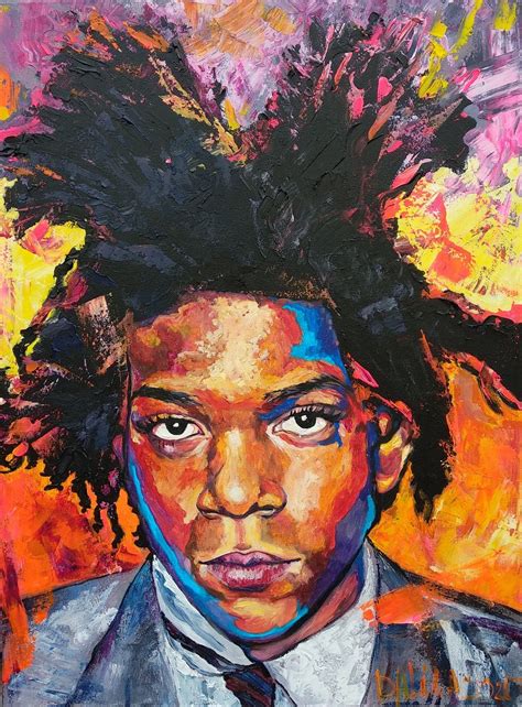 Jean Michel Basquiat Portrait Basquiats Handmade Acrylic Portrait