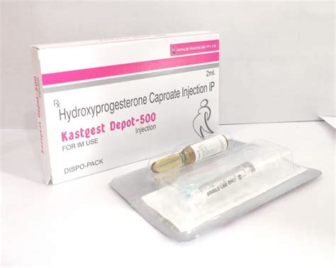 kastgest depot 500 mg hydroxyprogesterone caproate injection ip packaging type box packaging