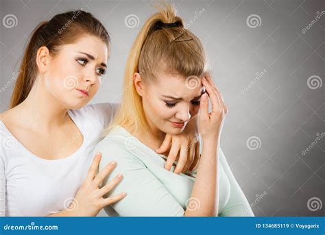 Woman Hugging Her Sad Female Friend Stock Image Image Of Friend