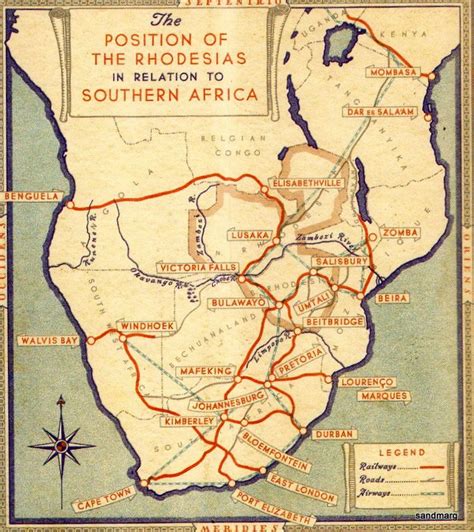 1920 Map Of Rail Connections Around Rhodesia Map Africa Map Africa