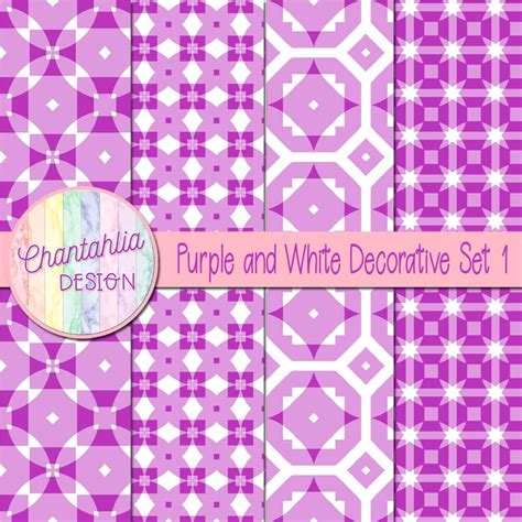 Free Digital Papers Featuring Purple Decorative Designs