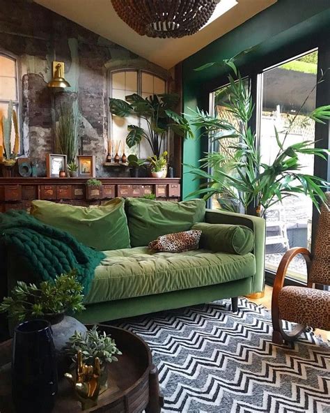 New Stylish Bohemian Home Decor Ideas Living Room Green Eclectic