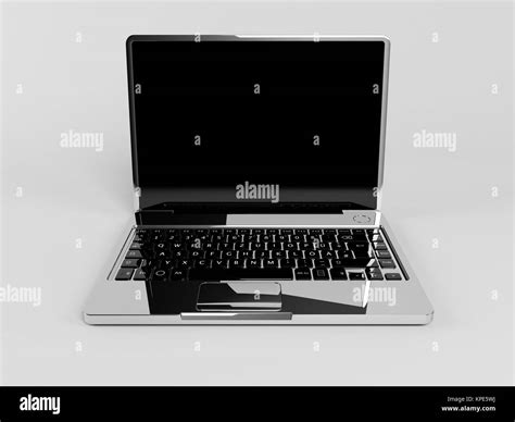 3d Laptop Open Stock Photo Alamy