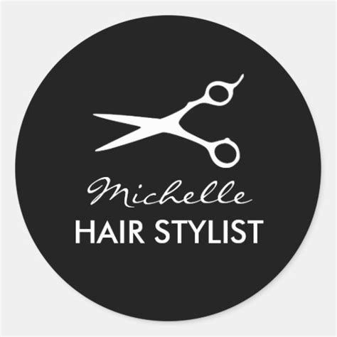 Round Hairdresser Stickers For Hair Stylist Zazzle
