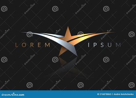 Gold And Silver Star Logo Template Stock Vector Illustration Of