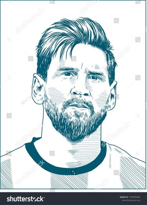 Lionel Messi An Argentine Professional Footballer Vector Portrait