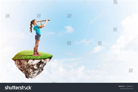 Cute Smiling Girl On Floating Island Stock Photo 1142869427 Shutterstock