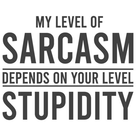 My Level Of Sarcasm Depends On Your Level Of Stupidity Sarcastic T Shirt