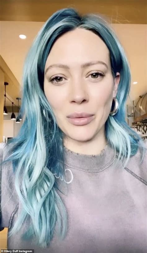 Hilary Duff Shows Off New Electric Blue Hair And