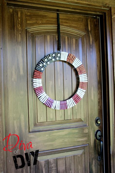 American Flag Clothes Pin Wreath Quick And Easy Tutorial