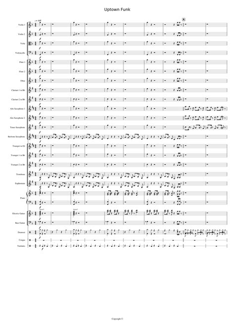 Uptown Funk Edited Sheet Music For Piano Euphonium Trombone Tenor