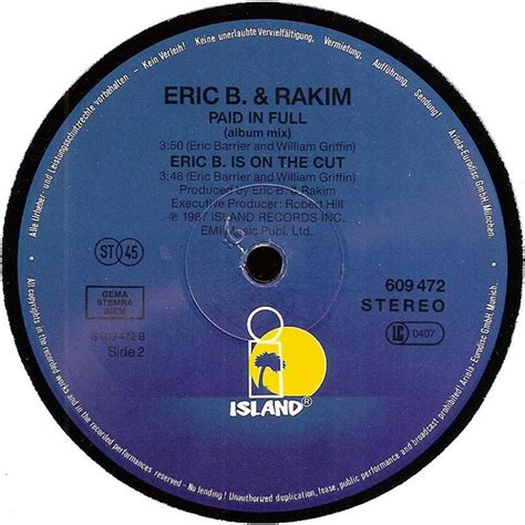 Eric B Rakim Paid In Full Seven Minutes Of Madness The Coldcut