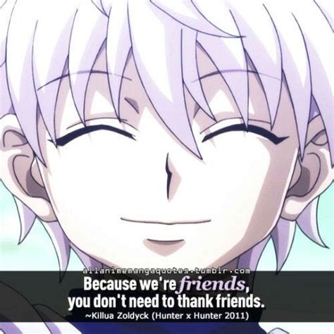 Killua Friendship Manga Quotes Hunter X Hunter Killua