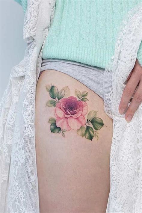 Best Rose Thigh Tattoo Ideas For Women Stayglam
