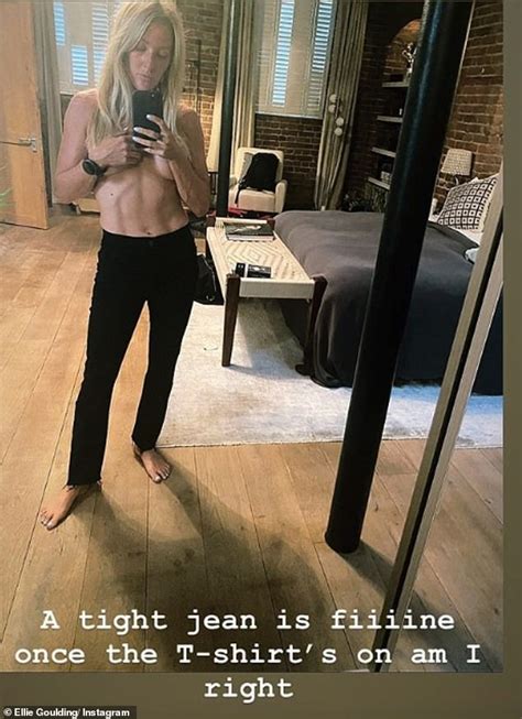 Ellie Goulding Shows Off Her Washboard Abs As She Poses Topless For A Racy Mirror Selfie Daily