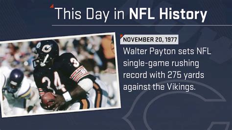 walter payton s 275 rush yards sets nfl single game record this day in nfl history 11 20 77