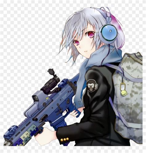 Anime Girl With Gun Png Png Download Cool Gamerpics