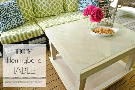 Use reclaimed wood to build a simple wood stool , an easy floating vanity , or a beautiful curvy headboard , too. {Tutorial} Small Herringbone Coffee Table - The Chronicles ...