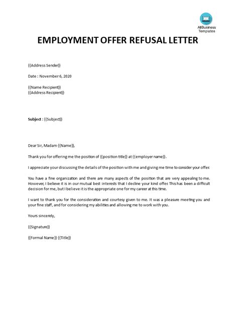 Refusal Letter Format Bovenmen Shop