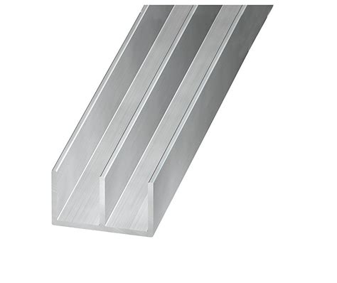 Powder Coated Aluminium Double U Shaped Angle Profile L2m W16mm