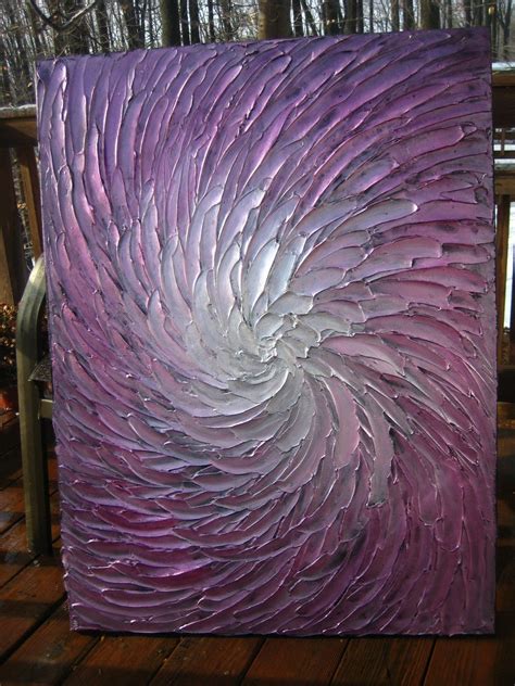 Painting Big Custom Original Abstract Texture Modern Purple Pink Silver