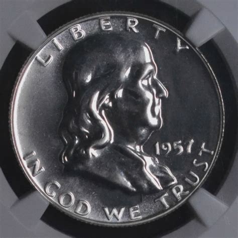 1957 50c Proof Franklin Half Dollar Ngc Pf 66