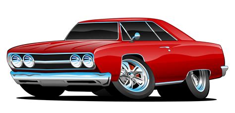 Download Red Hot Classic Muscle Car Coupe Cartoon Vector ...