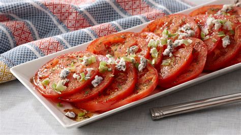 Dinnertime Tomato Slices With Bleu Cheese And Balsamic Vinegar