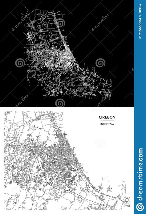 Cirebon West Java Indonesia Street Map City Centre For Poster High