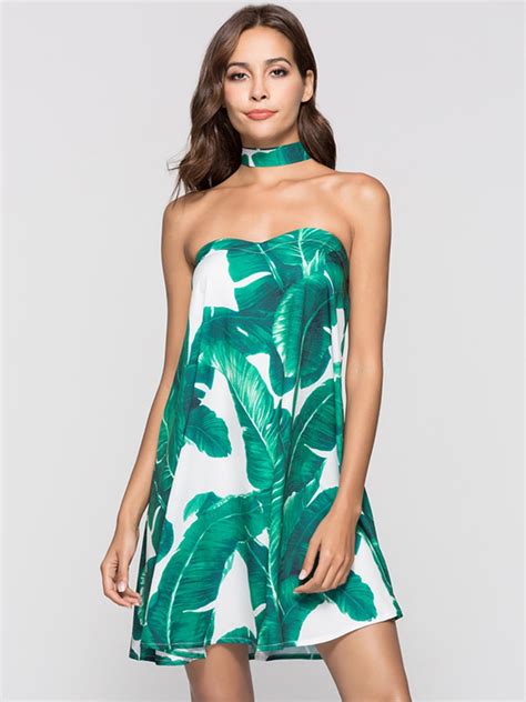 Young 17 Elegant Green Party Dresses Sexy Summer Strapless Bandeau