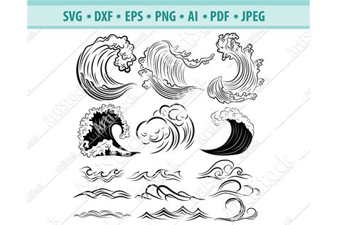 Wave Svg Sea Waves Svg Ocean Waves Svg Sea Dxf Png Eps 424654