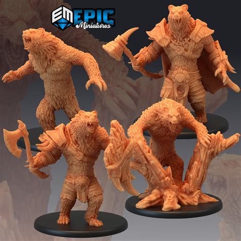 Werebear Miniatures Dandd Pathfinder Dungeons And Dragons Etsy