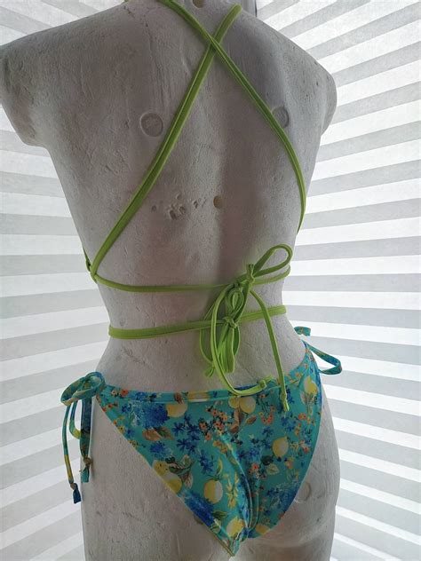 String Tie Bikini Adjustable Bikini Set Tie High Waist Etsy