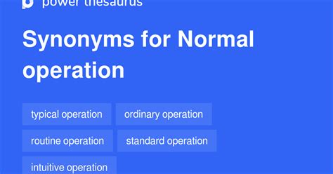 Normal Operation synonyms - 63 Words and Phrases for Normal Operation ...