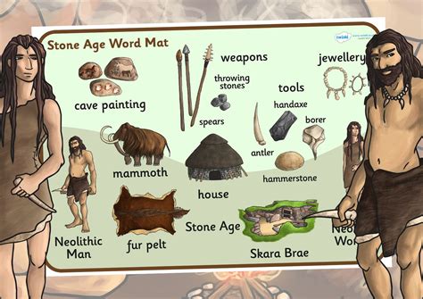 Ks2 The Stone Age Stone Age Word Mat Stone Age Ks2 Stone Age Art