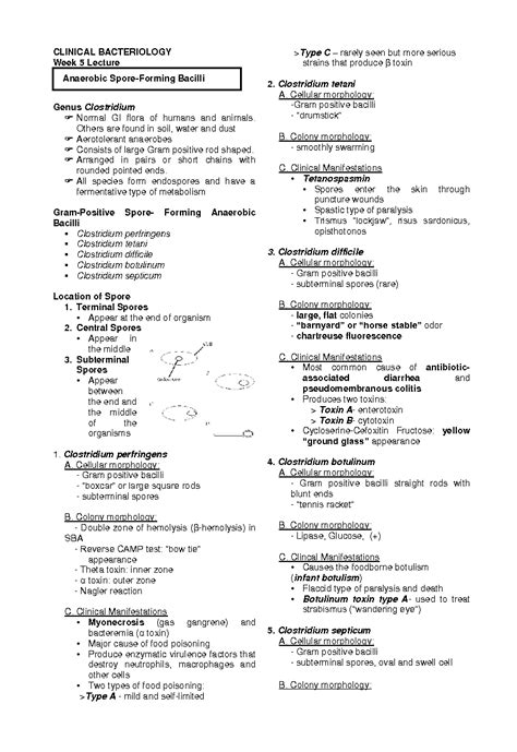 Solution Clinical Bacteriology Microbiology Anaerobic Spore Forming
